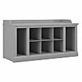 Bush Furniture Woodland 40"W Shoe Storage Bench With Shelves, Cape Cod Gray, Standard Delivery