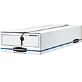 Bankers Box® Liberty® Corrugated Storage Boxes, 6 3/8" x 9" x 24", White/Blue, Case Of 12