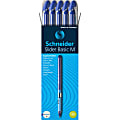 Rediform® Schneider Slider Basic M Ballpoint Pens, Medium Point, 1.0 mm, Blue/Silver Barrels, Blue Ink, Pack Of 10 Pens