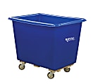 Royal Basket Trucks 16 BU Wood Base Poly Truck, 35-1/2”H x 32”W x 30”D, Blue 1 thumbnail image
