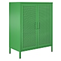 Novogratz Channing 2-Door 3-Shelf Metal Mesh Locker Accent Cabinet, 40"H x 31-1/2"W x 15-3/4"D, Kelly Green