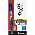 Pilot® FriXion® Ball Erasable Gel Pens, Pack of 12, Fine Point, 0.7 mm, Blue Barrel, Blue Ink 1 thumbnail image