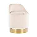 LumiSource Marla Vanity Stool, Gold/Cream