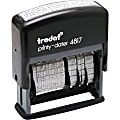 Trodat Economy 12-Message Date Stamp, 2" x 3/8" Impression, 70% Recycled, Black