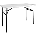 Cosco Straight Folding Utility Table - Rectangle Top - Four Leg Base - 4 Legs - 200 lb Capacity x 48" Table Top Width x 24" Table Top Depth - 29.25" Height - White - 1 Each