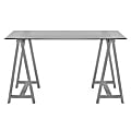 m.a.d living A-Frame Small Spaces Glass Desk, 29"H x 46"W x 28"D, Clear 1 thumbnail image