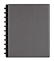 TUL® Discbound Notebook With Pebbled Leather Cover, Letter Size, Narrow Ruled, 60 Sheets, Gunmetal