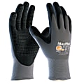 Bouton® MaxiFlex® Endurance™ Nitrile Gloves With MicroFoam Grip on Palm/Fingers/Knuckles, Large, Black/Gray, Pack Of 12 Pairs 1 thumbnail image