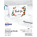 Avery® Printable Greeting Cards, Half-Fold, 5.5" x 8.5", Matte White, 20 Blank Cards With Envelopes
