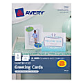 Avery® Quarter-Fold Greeting Card Stock With Envelopes, Matte White, 4.25" x 5.5", 80 Lb, Pack Of 20