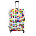 ful Flags ABS Upright Rolling Suitcase, 24"H x 17 3/8"W x 10 13/16"D, Multicolor 1 thumbnail image