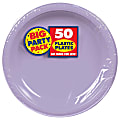 Amscan Round Plastic Plates, 10-1/2", Lavender, Pack Of 50 Plates 1 thumbnail image