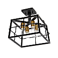 Lalia Home Ironhouse 4-Light Square Semiflush-Mount Light, 13"W, Black 1 thumbnail image