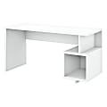kathy ireland® Home by Bush Furniture Madison Avenue 60"W Writing Desk With Storage Cubby, Pure White, Standard Delivery