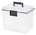 Iris® Weathertight® Mobile Storage File Box, 11 1/2" x 13 3/4" x 10 7/16", Clear