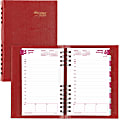 Blueline Brownline Coilpro Daily Appointment Planner - Daily - January 2021 till December 2021 - 7:00 AM to 7:30 PM - Half-hourly - 5" x 8" Sheet Size - Red - Laminated - 1 / Each