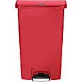 Rubbermaid® Slim Jim Rectangular Plastic Wastebasket, Step-On,18 Gallons, Red 1 thumbnail image