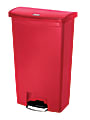 Rubbermaid® Slim Jim Rectangular Plastic Wastebasket, Step-On,18 Gallons, Red 1 thumbnail image