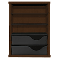 HON Vertical Paper Manager - 3 Compartment(s) - 2 Drawer(s) - Desktop - 40% - Mocha - 1 Each