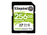 Kingston Canvas Select Plus - Flash memory card - 256 GB - Video Class V30 / UHS-I U3 / Class10 - SDXC UHS-I 1 thumbnail image