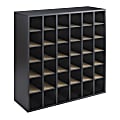 Safco® Wood Mail Sorter, 36 Compartments, 32 3/4"H x 33 3/4"W x 12"D, Black 1 thumbnail image