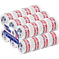 Tape Logic® Do Not Break Stretch Wrap Preprinted Carton Sealing Tape, 3" Core, 3" x 110 Yd., Red/White, Pack Of 24
