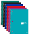 Office Depot® Wirebound Notebooks, 8-1/2" x 11", 3 Subjects, College Ruled, 120 Sheets, Assorted Colors, Pack Of 6 Notebooks