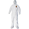 Kleenguard A40 Coveralls - Zipper Front, Elastic Wrists, Ankles, Hood & Boots - Size Large - Liquid, Flying Particle Protection - 44333 1 thumbnail image