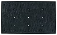 M + A Matting SuperScrape Plus Floor Mat With Holes, 24" x 36", Black