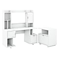 kathy ireland® Home by Bush Furniture Madison Avenue 60"W Computer Desk With Hutch And Lateral File Cabinet, Pure White, Standard Delivery 1 thumbnail image
