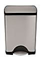simplehuman® Rectangular Step Trash Can, 8 Gallons, Brushed Stainless Steel