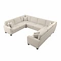 Bush® Furniture Stockton Fabric U-Shaped Sectional Couch, 35-3/4"H x 125"W x 99"D, Cream Herringbone, Standard Delivery 1 thumbnail image