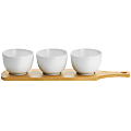 Gibson Elite Gracious Dining 4-Piece Fine Ceramic Tidbit Bowl Set With Base, White 1 thumbnail image