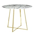LumiSource Cosmo Marble Dining Table, 31"H x 39-1/2"W x 39-1/2"D, White/Gold 1 thumbnail image