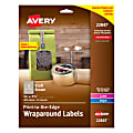 Avery® Kraft Print-to-the-Edge Labels, 22847, Wraparound, 5/8" x 7 1/2", 100% Recycled, Brown, Pack Of 300