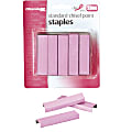 Officemate Breast Cancer Awareness Standard Staples, 1/4", 2,000 Per Card, Pink