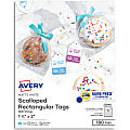 Avery® Print-To-The-Edge Tags With Strings, Scalloped, 2" x 1/14", White, Pack of 180 1 thumbnail image