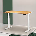 FlexiSpot E7 55"W Height-Adjustable Standing Desk, Bamboo/White 1 thumbnail image