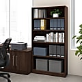 Bush Business Furniture Vista 71"H Tall 5 Shelf Bookcase, Black Walnut, Standard Delivery