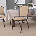 Flash Furniture HERCULES Series Crown-Back Stacking Banquet Chair, Tan/Copper