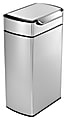 simplehuman® Fingerprint-Proof Rectangular Touch-Bar Trash Can, 10.5 Gallon, Brushed Stainless Steel