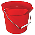 Impact Products 10-qt Deluxe Bucket - 10 quart - Alkali Resistant, Acid Resistant, Chemical Resistant, Heavy Duty, Spill Resistant, Handle, Comfortable, Embossed, Rugged - 10.3" x 10.6" - Polypropylene - Red - 12 / Carton 1 thumbnail image