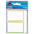 Avery® Removable Adhesive Label Pad, 22019, 2" x 3", Assorted Neon Borders, Pack Of 80 Labels