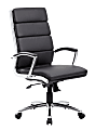 Boss Office Products Vinyl High-Back Chair, Black/Chrome