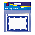 Avery® Name Badge Label Pad, 3" x 4", Blue Border, Pack Of 40