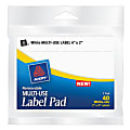 Avery® Removable Adhesive Label Pad, 2" x 4", White, Pack Of 40 Labels 1 thumbnail image