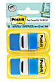 Post-it® Flags, 1" x 1 -11/16", Blue, 50 Flags Per Pad, Pack Of 12 Pads