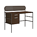 Sauder® Radial 47"W Single-Pedestal Computer Desk, Umber Wood