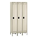 Safco® Storage Lockers, Single-Tier, Bank Of 3, Tan