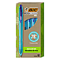BIC® Ecolutions Ocean-Bound Retractable Gel Pens, Pack Of 12 Pens, Medium Point, 0.7 mm,  78% Recycled, Clear Barrel, Blue Ink 1 thumbnail image